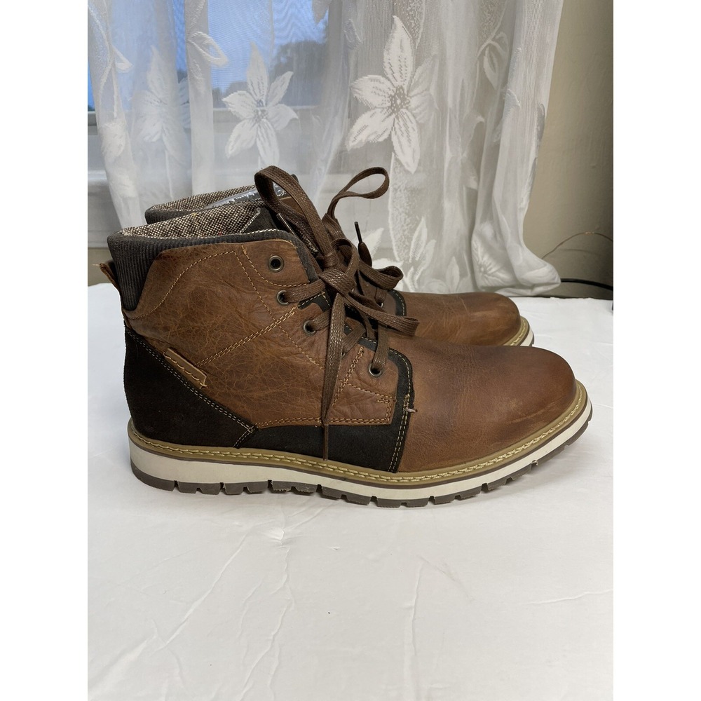 GBX Mens Dern 577044 Leather Lace Up Ankle Boots Brown Black Size 10